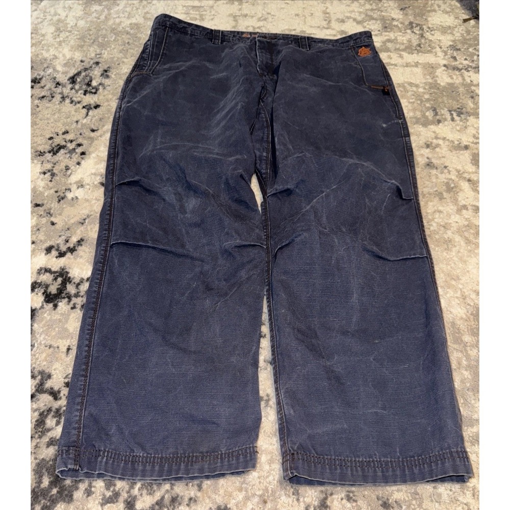 Justin FR Work Pants Mens Sz 44 X 32 CAT 2 Blue Ripstop Straight Utility Work